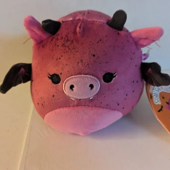 NWT 5" Bianca Pink Flecked Gargoyle Dragon Squishmallows Goth Valloween Plush - Picture 2 of 10